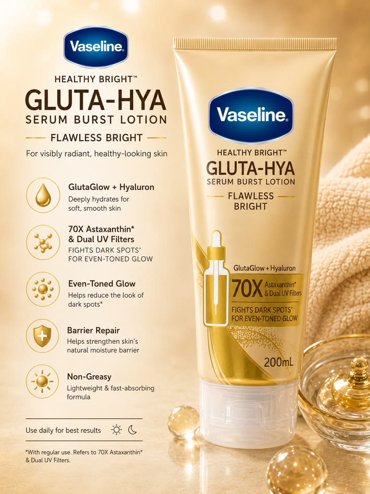Vaseline Essential Gluta-Hya Serum Burst Body Lotion 300ml